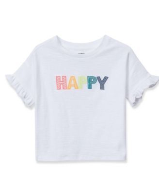 Lands End Girls Short Sleeve Ruffle Tee - Happywhite 22$