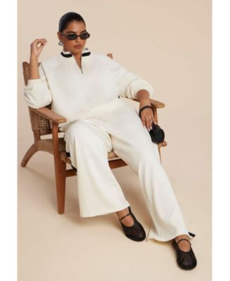 Women's Quarter Zip Stripe Detail Sweatshirt