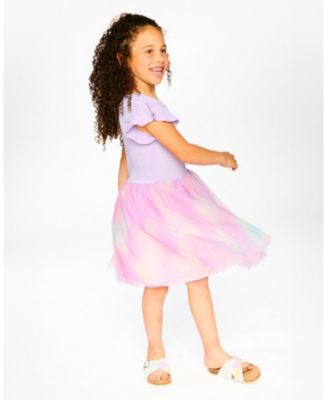 Toddler Girls Bi-Material Mesh Dress