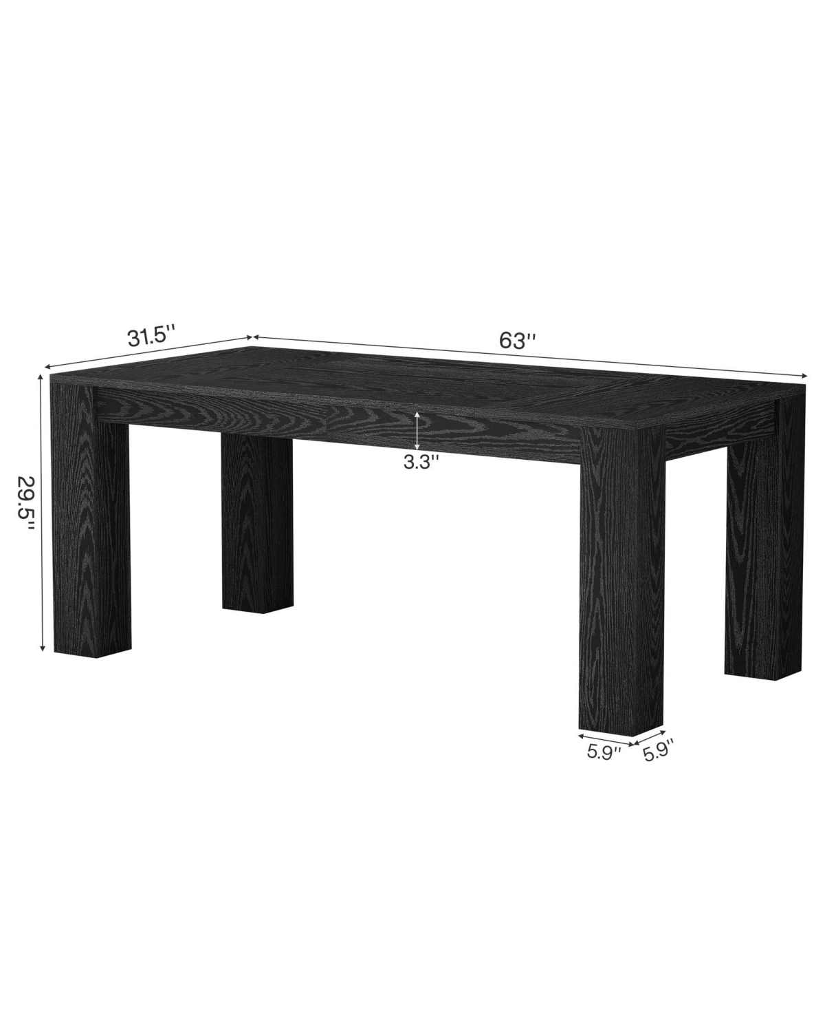 Tribesigns 63-Inch Executive Desk, Large Office Computer Simple Workstation Writing Table Study for Home Office, Rustic Brown