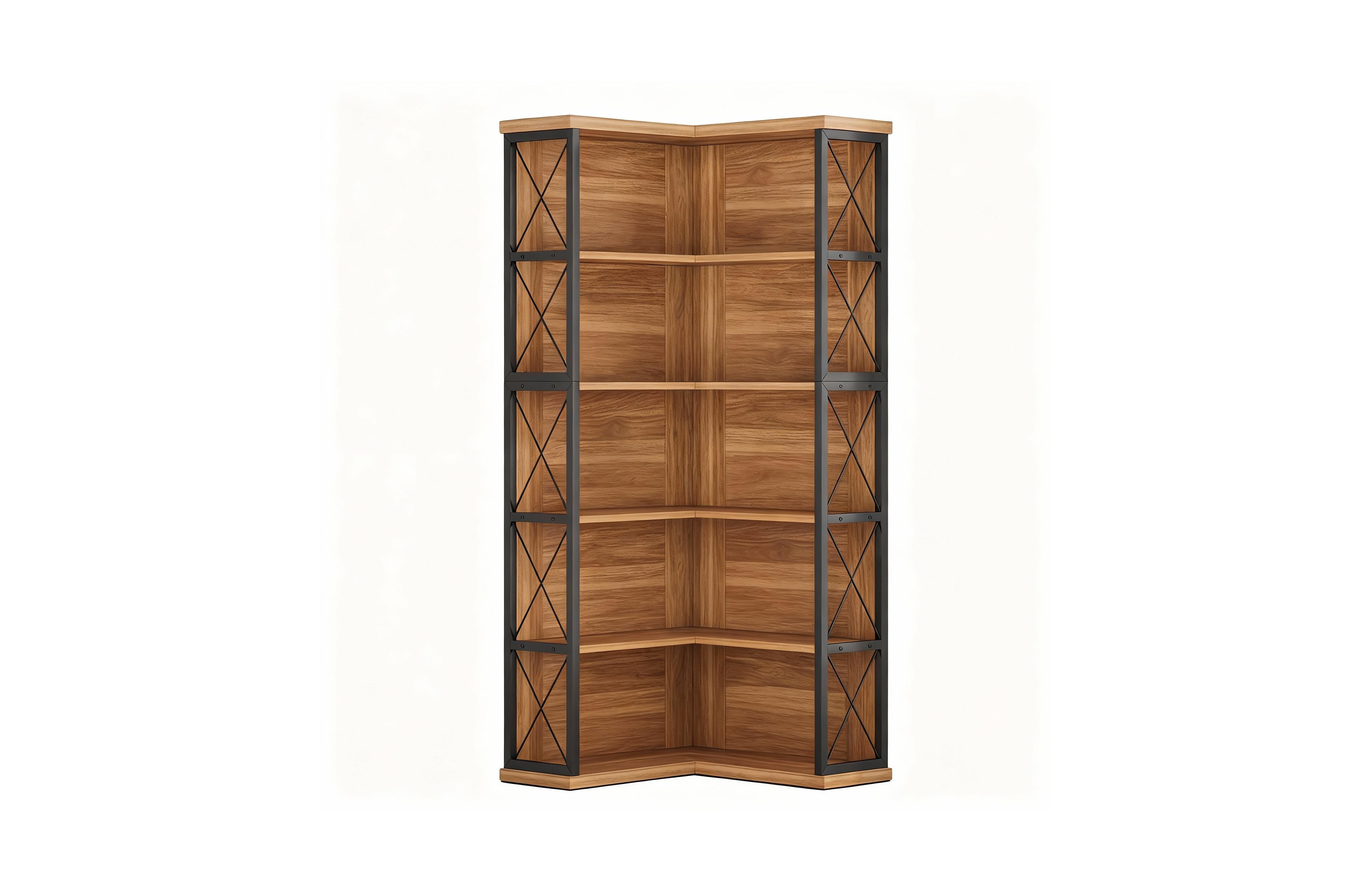 Yigii 5-Tier L-Shaped Corner Bookshelf for Living Room, Home Office