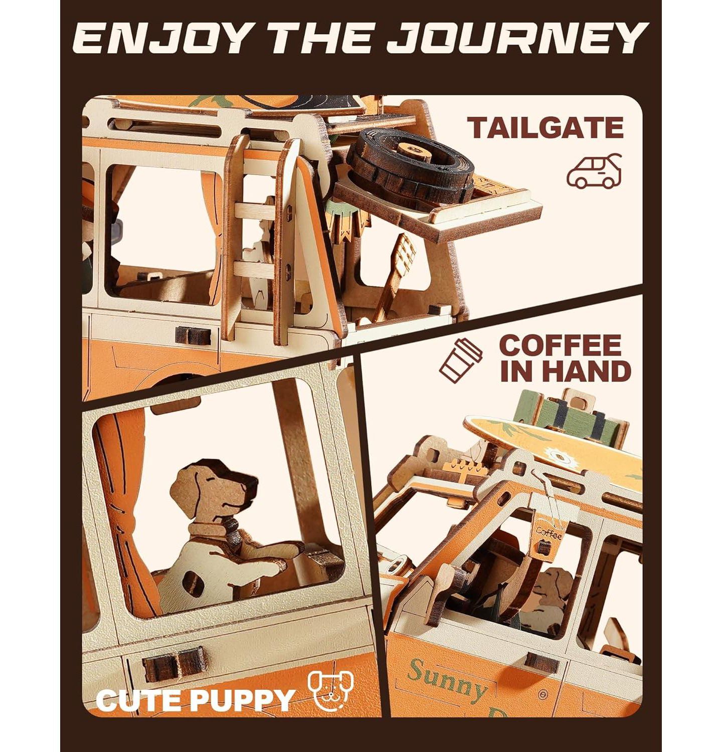 Детские конструкторы Robotime Road Tripper 3D Wooden Pendulum 228-Piece Puzzle, Ages 14+ — фото 7