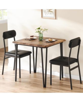 Small Dining Table Set for 2, Small Kitchen Table and Chairs Set of 2, 3Pcs Dining Room Table Set with 2 Upholstered Chairs