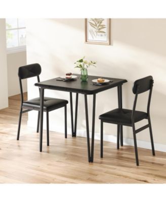 Small Dining Table Set for 2, Small Kitchen Table and Chairs Set of 2, 3Pcs Dining Room Table Set with 2 Upholstered Chairs