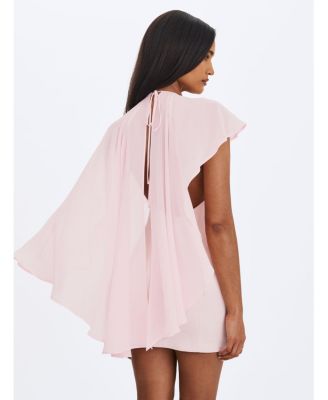 Women's Umeko Tulip Pink Asymmetrical Cape Mini Dress