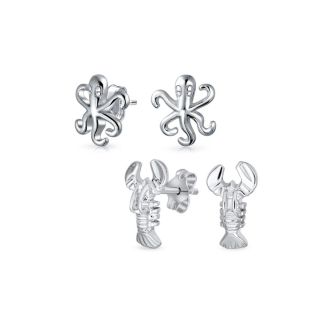 Bling Jewelry Squid Octopus Stud Earrings Sterling Silver 2-Piece Set ...