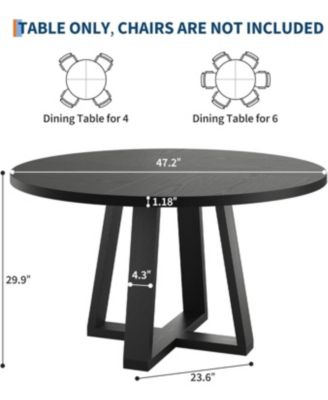 Round Dining Table – 47-inch Kitchen and Dining Room Table, Perfect for Modern Dining Spaces.