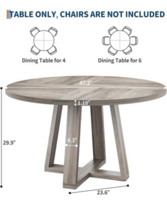 Round Dining Table – 47-inch Kitchen and Dining Room Table, Perfect for Modern Dining Spaces.