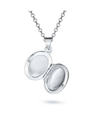 Danity  .925 Silver Oval Shape Photo Lockets Pendant Necklace