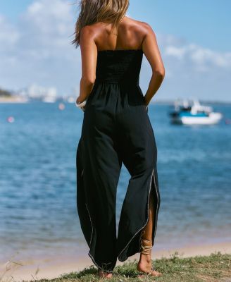 Women's Off-the-Shoulder Zipper Closure Jumpsuit