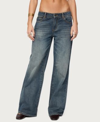 Women's Della Waist Scarf Low Rise Baggy Jeans