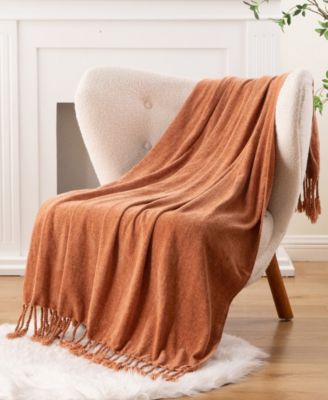 Fringe Tassels Chenille Throw, 50" x 60"