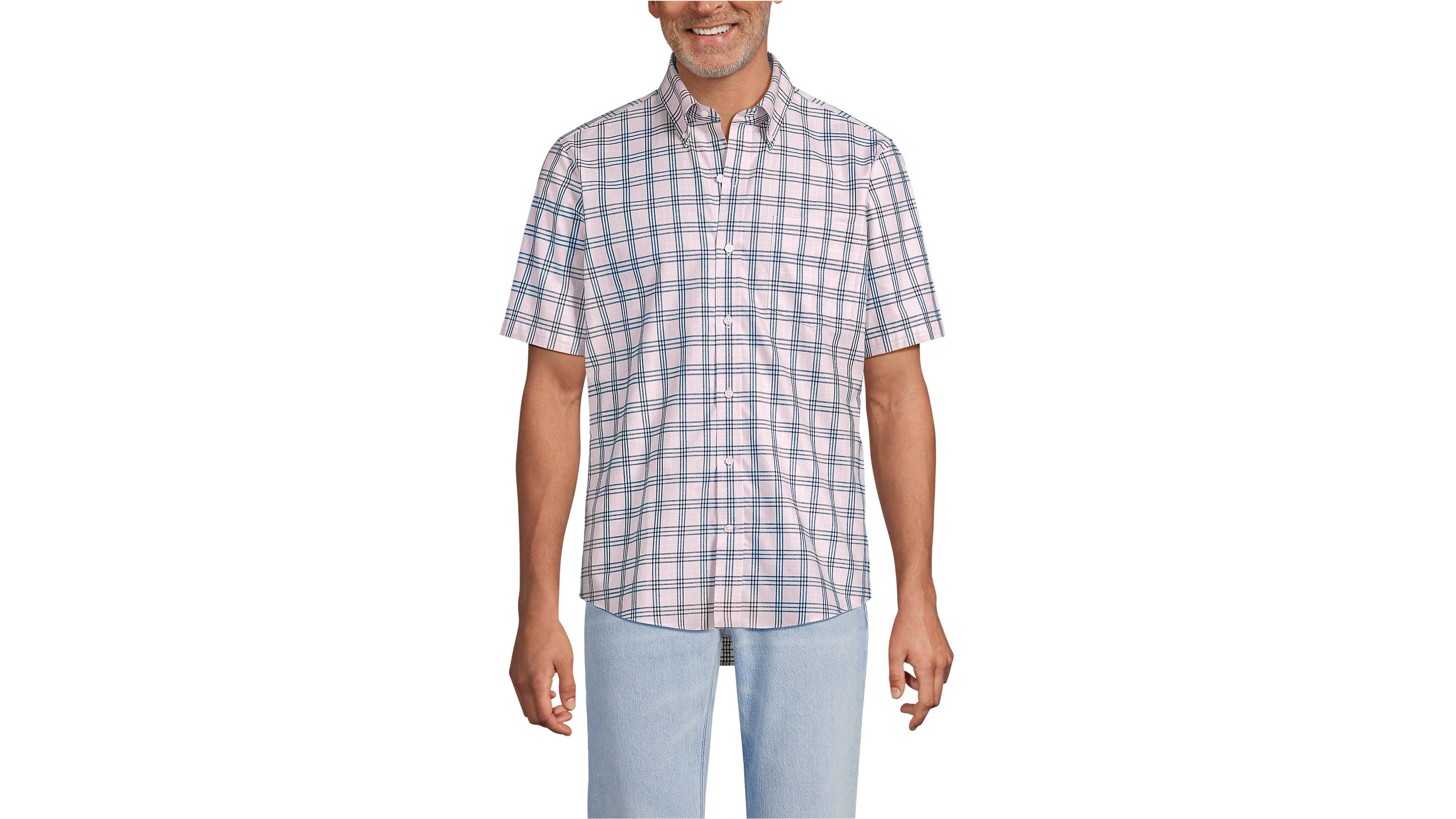 Lands' End Men's Short Sleeve No Iron Twill Shirt