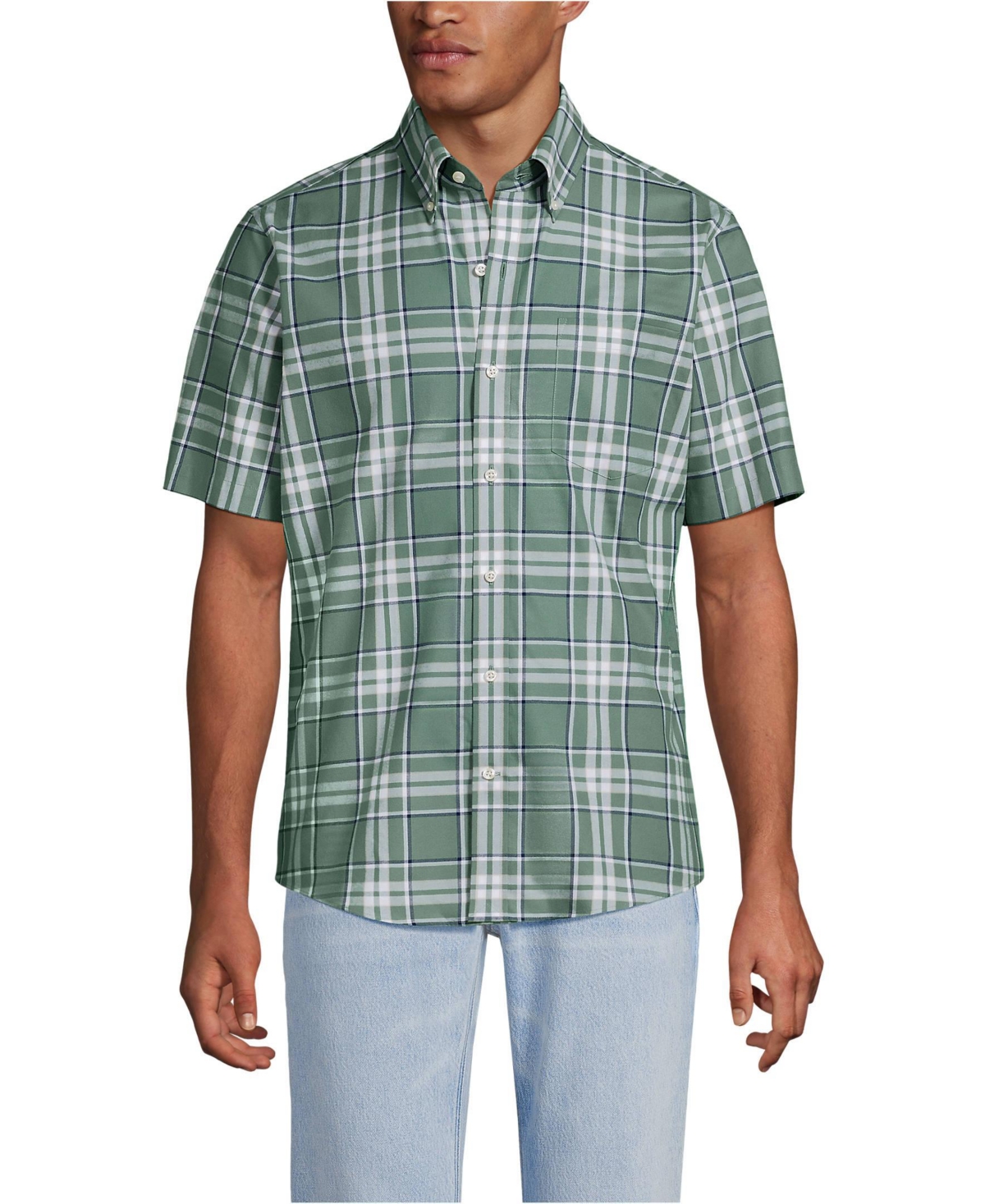 Lands' End Men's Short Sleeve No Iron Twill Shirt