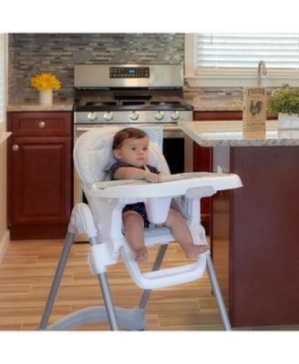 Kids Solid Times High Chair, Multi-Recline & Height Positions, Lightweight Portable, 5-Point Safety Harness, Easy-Clean Surface
