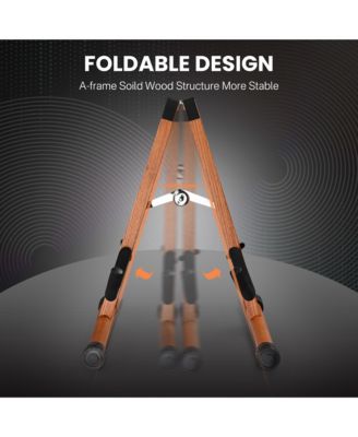 Electric Guitar Wooden Case for LP Les Paul Type w/ Folding Guitar Stand