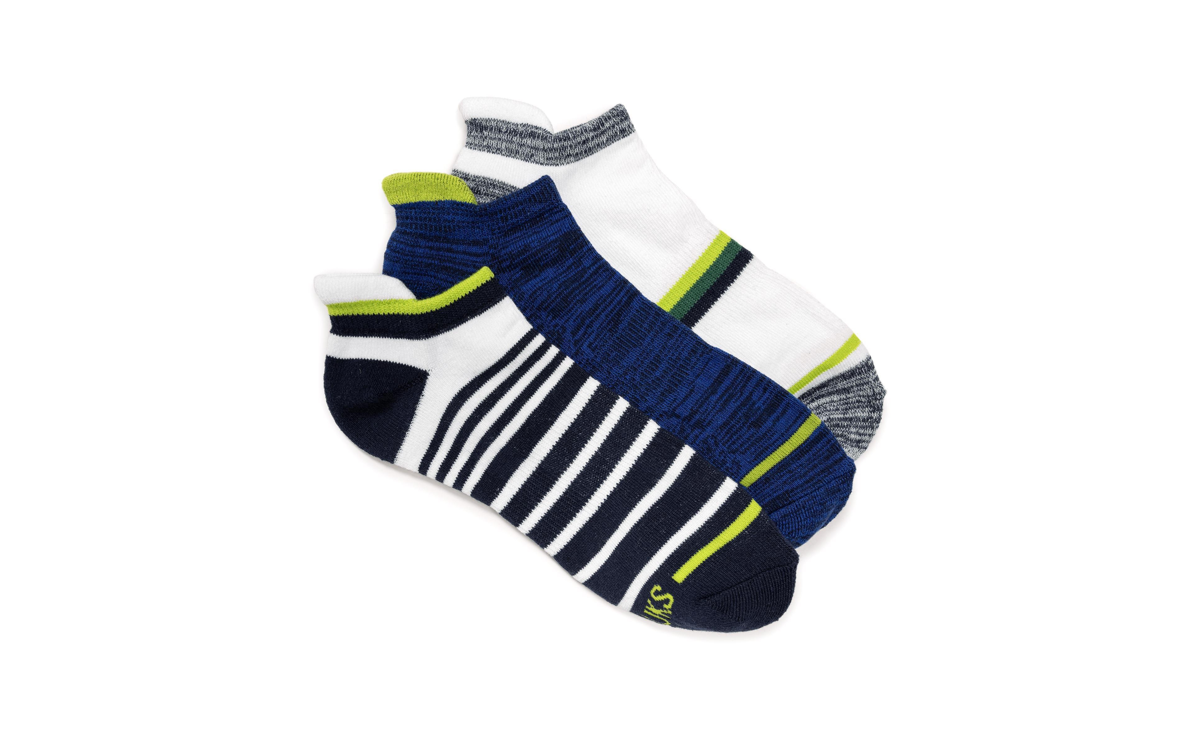Muk Luks Men's Cotton Ankle Compression Socks, 3 Pair Pack