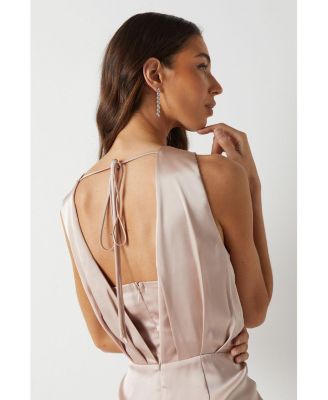 Women's Ruched Satin Bridesmaid Dress