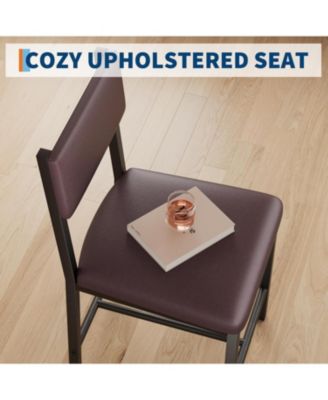 Dining Table Set for 4, Kitchen Table with 2 Upholstered Chairs and Bench, Wood Kitchen Dining Room Set, for Small Space