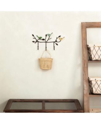 Rustic Metal Bird-Branch Coat Rack for Home Decor