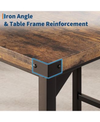 Dining Table Set for 2 w/Counter Height Table & 2 Upholstered Bar Stools, 3Pcs Kitchen Table Set with Footrest & Corner Protector