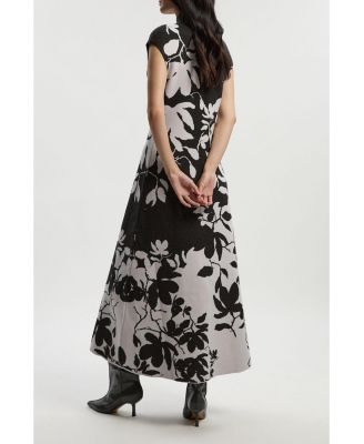 Women's Jacquard Floral Knitted Maxi Dress