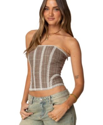 Women's Jaiden Houndstooth Plaid Corset