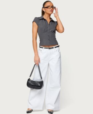 Women's Juney Pinstripe Tailored Button Up Shirt