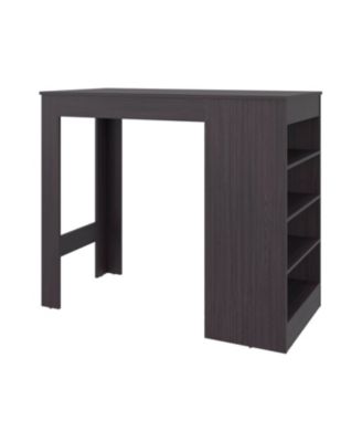 Luna Modern Kitchen Island with Open Storage, Wenge