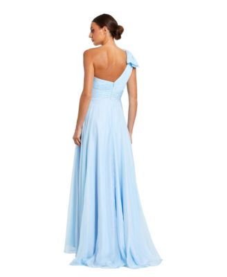 Women's Pleated One Shoulder Chiffon Gown