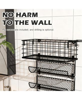 Wall-Mounted Hair Tool Wall Rack with Heat Safe Rack for Styling Tools