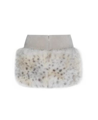 Women's Sariah Tan Suede Cheetah Low-Waisted Micro Skirt