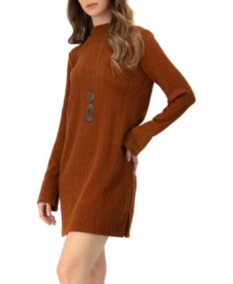 Women's Knitted Short Dress With Necklace