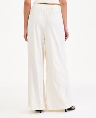 Women's High-Rise Linen-Blend Wide-Leg Pants, Macy's Exclusive