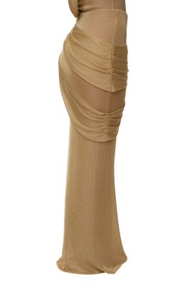 Women's Opulent Metallic Maxi Skirt