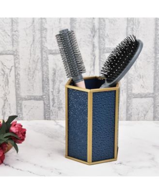 Handcrafted Glass Organizer, Decorative Storage Container for Makeup, Jewelry, Desk, or Bathroom Stylish