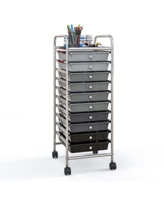 10 Drawer Rolling Storage Cart Scrapbook Paper Office School Organizer