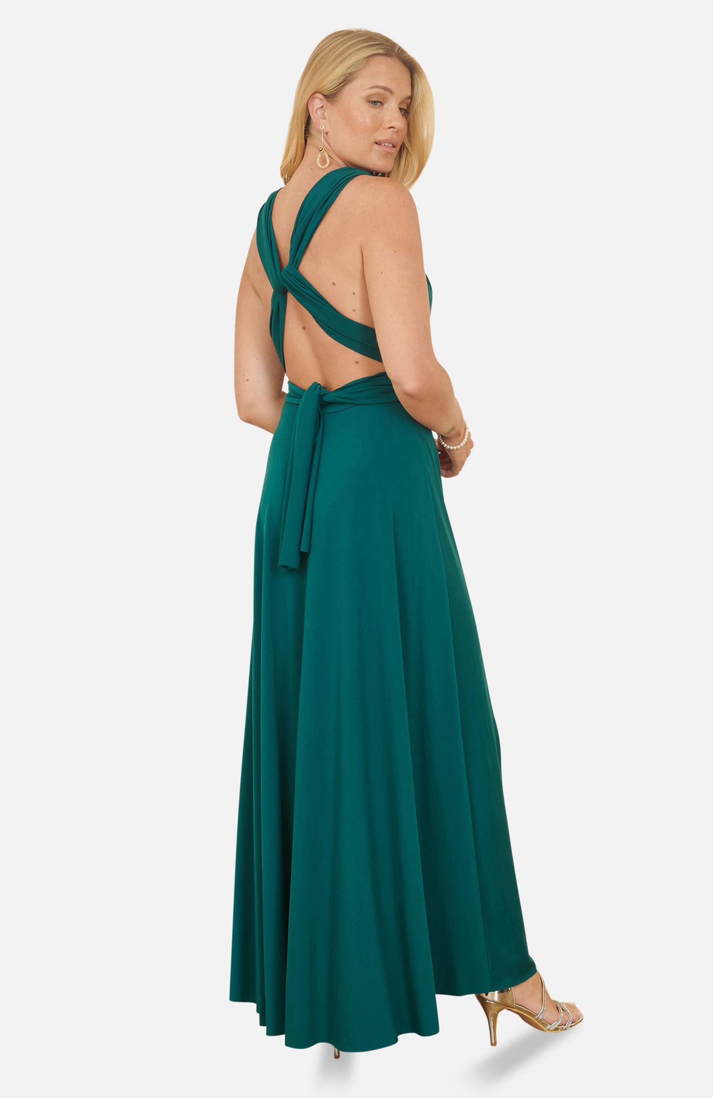 Женское платье Yumi Jersey Stretch Multiway Maxi, цвет: Зелёный — фото 5