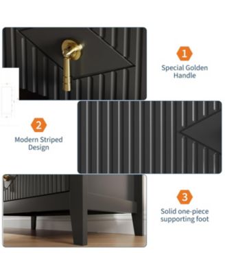 Fluted Dresser for Bedroom, 42.9" Tall 5-Drawer Wood Dresser, Modern Chest of Drawers, Storage Organizer Cabinet