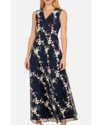 Women's Mesh Embroidered Maxi Dress