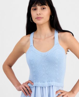 Juniors' Crochet Top Maxi Dress