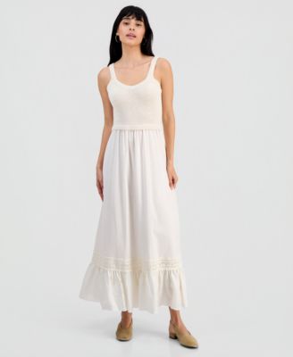 Petite Sleeveless Crochet Maxi Dress