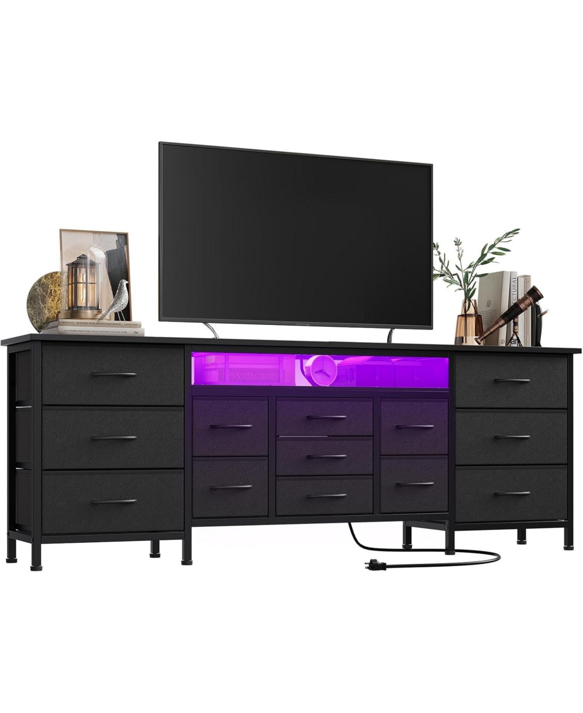 Draft - gaomon 70 Inch Tv Stand with Drawers and Outlet, Long Entertainment Center for 65 75 80 Inch Tv