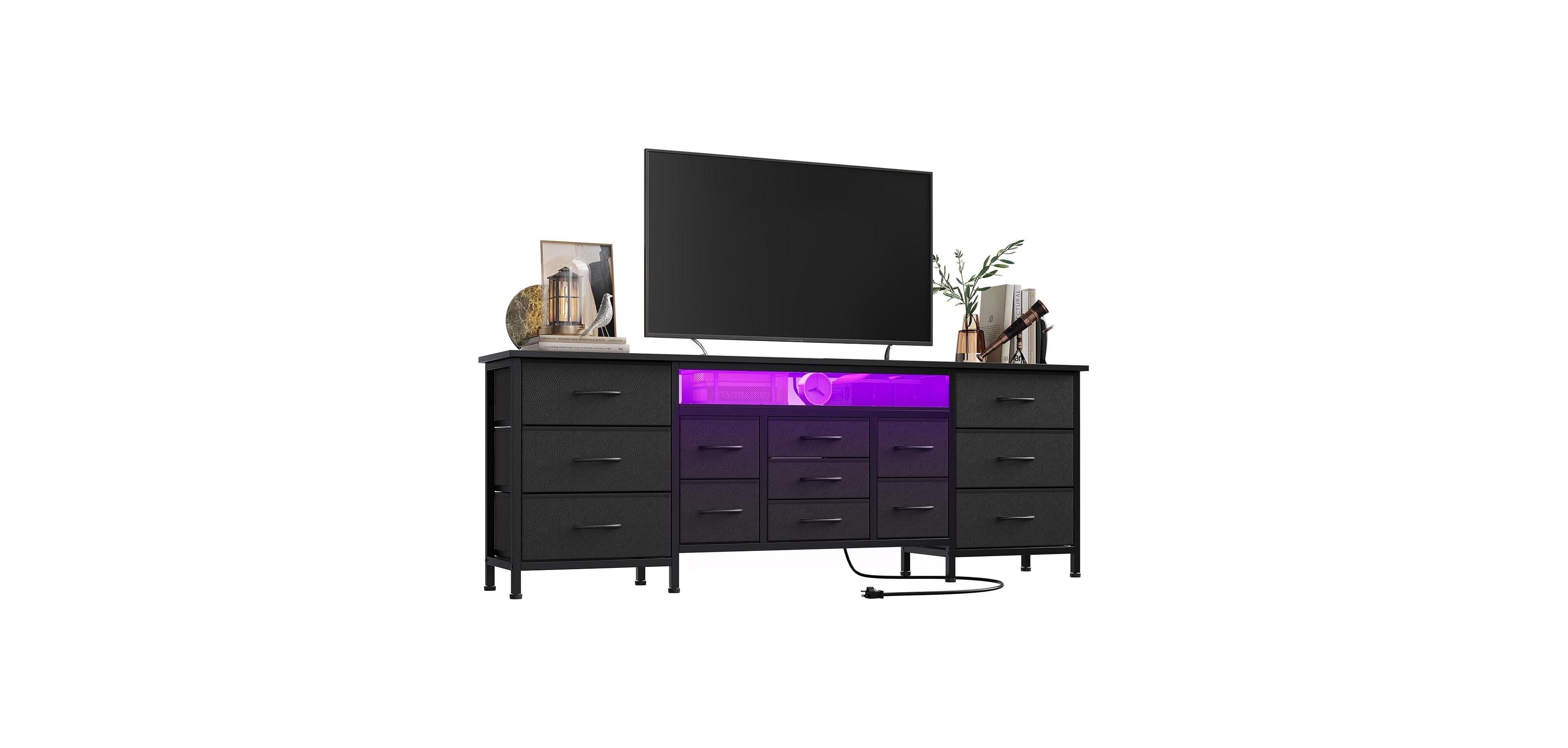 gaomon 70 Inch Tv Stand with Drawers and Outlet