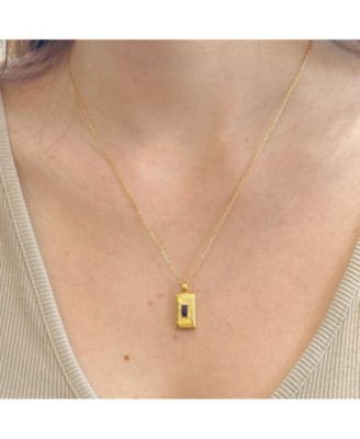 Clara Sunburst Sapphire Pendant in 14k Gold Finish