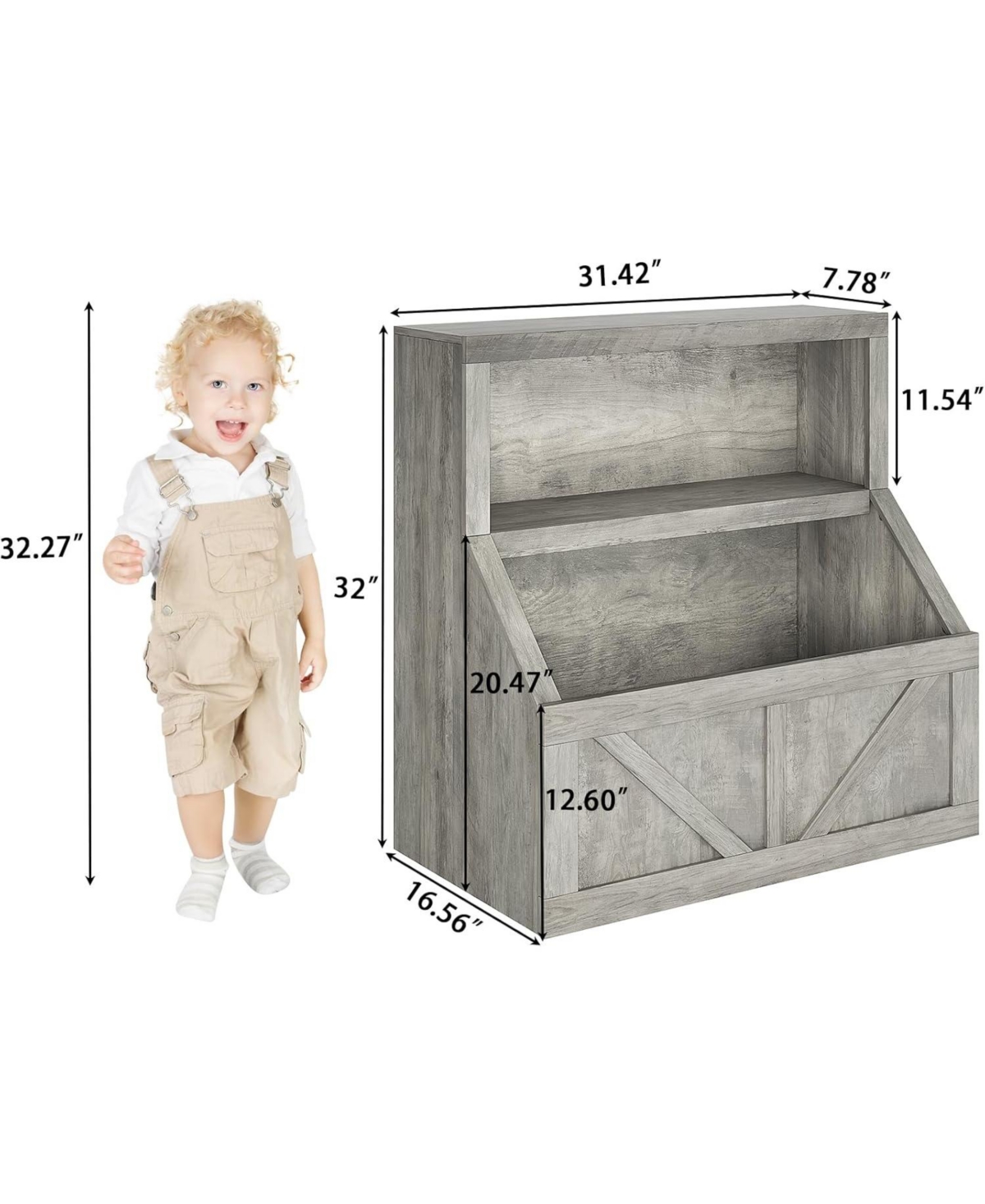 gaomon Kids Bookshelf and Toy Storage – Wooden Toddler Bookcase with Large Cubbies, Organizer Cabinet