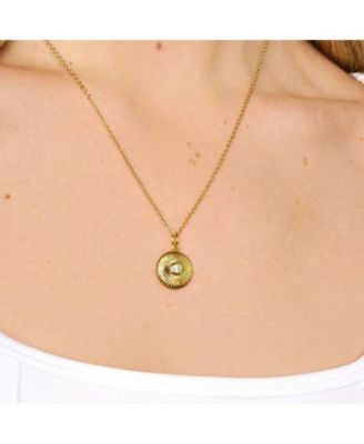 Palmer Sunburst Pendant Necklace in 14k Gold Finish
