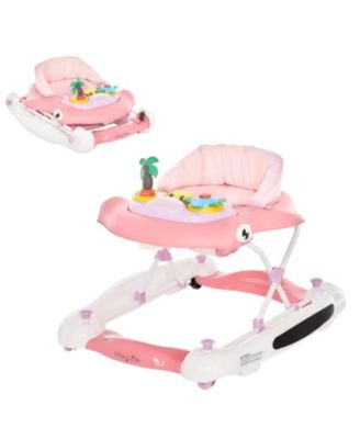 Baby Aloha 2-in-1 Foldable Walker with Adjustable Height, Music Tray, Padded Seat & Removable Mat (6–36m)