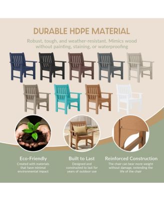 Outdoor Patio HDPE Adirondack Dining Arm Chair