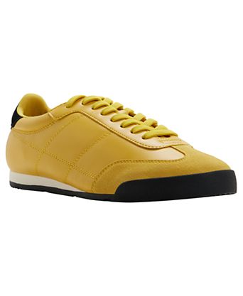 yellow dress shoes men Bespoke New Men's Genuine Print Leather Lace up Cut from a single piece of matte patent leather Men's Yellow and Light Grey